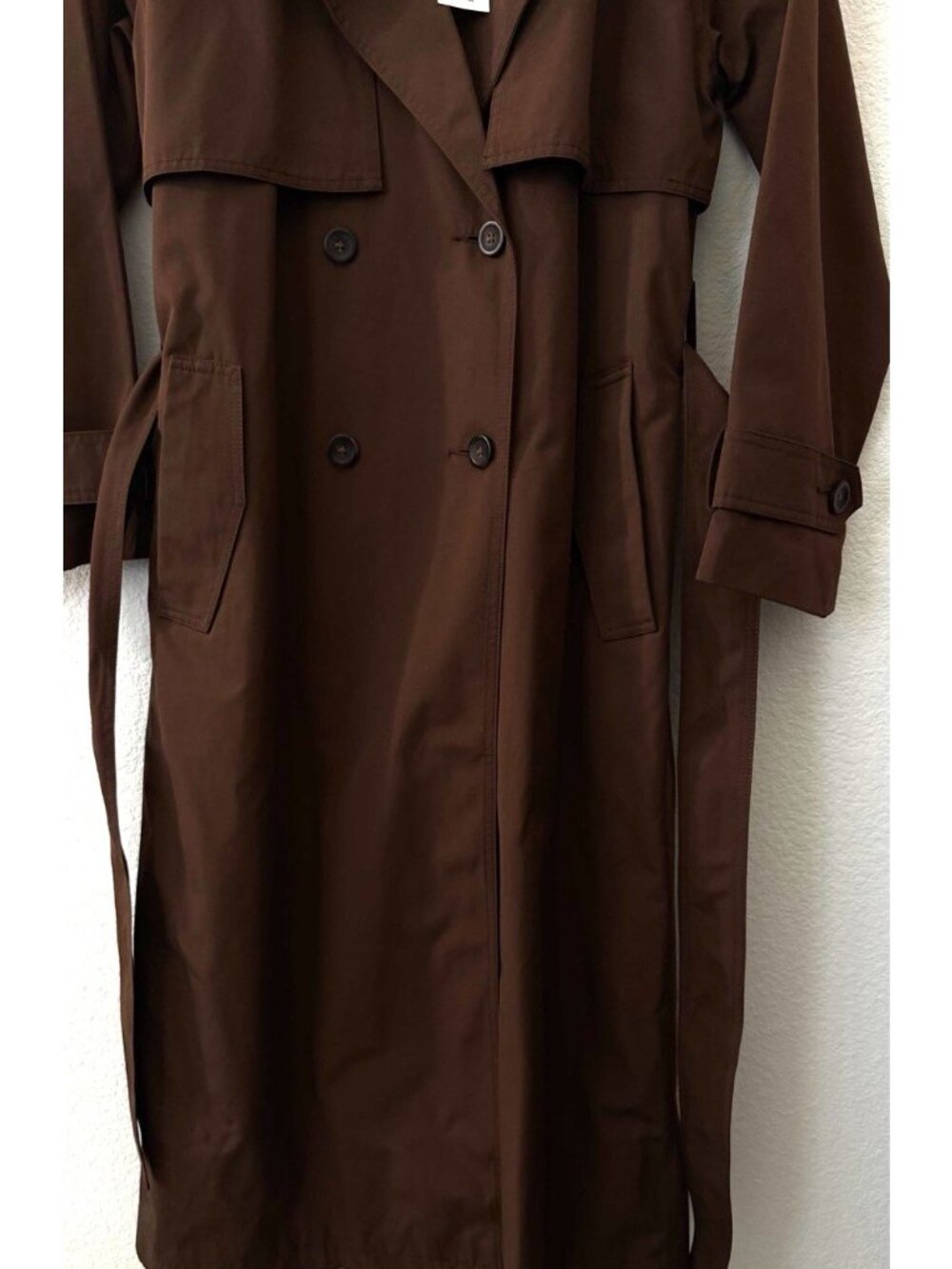Abercrombie Fitch Women Blend Maxi Trench Coat Brown M 48" NWT $160 Belted Long - Picture 14 of 16